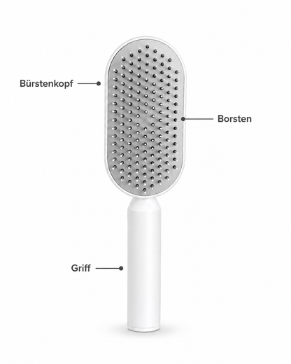 Push-to-clean Haarbürste – Selbstreinigend & zeitsparend