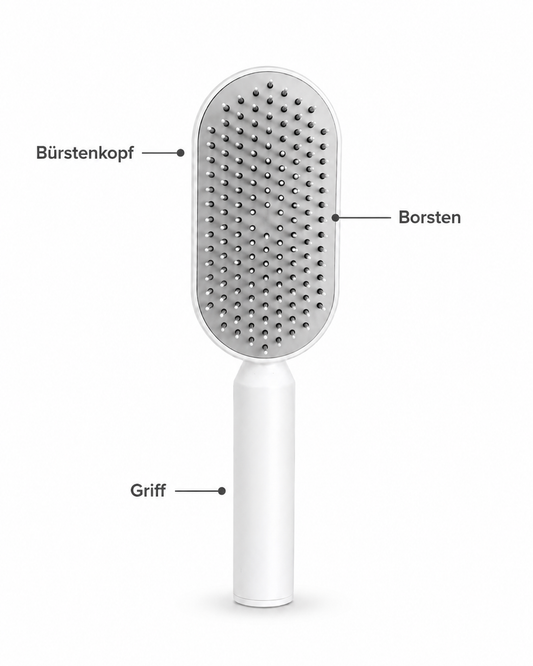 Push-to-clean Haarbürste – Selbstreinigend & zeitsparend